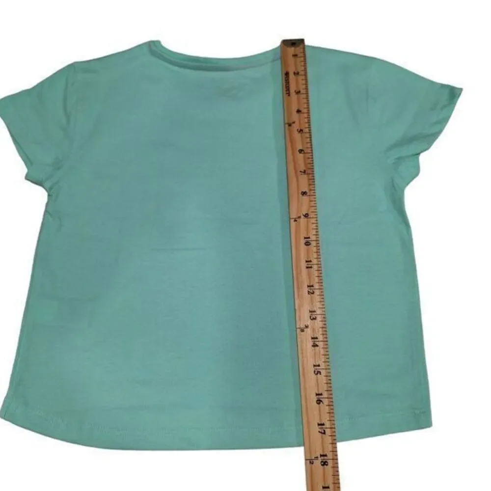 New 3 piece set of blouse and shorts‎ for girl pink/Green size 7/8
